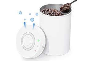 FIYAPOO Bote Cafe Hermetico, Envases Al Vacío Para Alimentos Con Rastreador de Fecha, Bote Para Cafe Molido, Adecuado Para Café en Grano, Café en Polvo Contenedores de Almacenamiento (500g/1800ML)