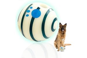 SIKARAAM Glowing Dog Ball, Squeaky Dog Toys Ball,Glow Giggle Ball in The Dark for Training Teeth Cleaning Herding Balls Indoor Outdoor Safe Dog Gifts for Most Dogs 5.5"