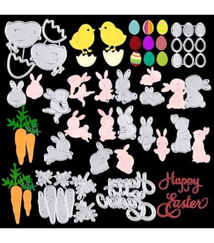 Pochoir Scrapbooking Pâques 4 Dies De Découpe Lapins