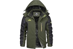 KEFITEVD Męska Zimowa Wodoodporna Kurtka Narciarska Polarowe Kurtki Snowboardowe Płaszcz Wędkarski z Odpinanym Kapturem