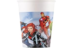 Procos - Paper Cups FSC Marvel Avengers Infinity Stones (200 ml), 8 Pieces, Multicolor, 93872