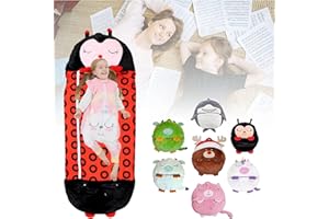 WENNEWU Kinderschlafsack Mit Kissen, Weiche, Bequeme, Faltbare SchlafsäCke FüR Jungen Und MäDchen, FüR Outdoor-Indoor-Spiele Und Camping FüR Kinder,E,135cm*50cm