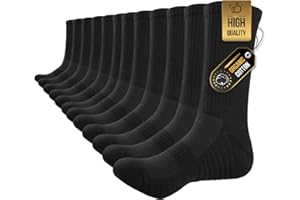 TANSTC Calcetines Altos Hombres Mujeres Algodón De Deporte Ciclismo Futbol Running Antiampollas Senderismo Trekking Skate Calcetines Largos 43-46 35-38 39-42 47-50 6 Pares