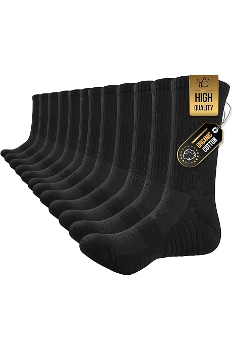 Mens Socks 10-13 Fruit Of The Loom Men's Essential 6 Pack Casual Crew ...