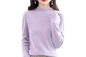 MQSHUHENMY Cashmere Sweaters for Women, 100% Cashmere Long Sleeve Crew Neck Lightweight Soft Knitted Pullover Knitted Jumpers