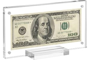 Sedlar display ram akryl bildram sedelhållare valuta display sedlar ram – stabil akryl sedelhållare klar dollar bill ram för samlare kontor vardagsrum