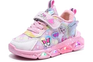 YGZZHK Chaussures flash for filles, chaussures lumineuses à Elsa for enfants sport lumière clignotante baskets course d'intérieur baskets loisirs plein air for le printemps et l'automne (22-36) ( Color : Pin