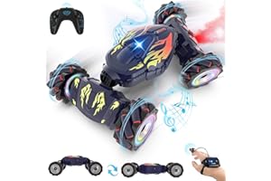 Pristar Voiture telecommandé avec la Main avec Lumière et Spray, Voiture télécommandée Tout Terrain RC Car Drift 4WD 2,4 GHz, Rotation à 360°, Cadeau pour Filles Garçons Enfants de 6 8 9 10 Ans