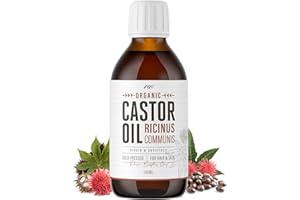 Organic Castor Oil 100ml – 100% Unrefind & Cold Pressed – Hexane Free – for Skin & Hair – Sustainably Sourced – By Alpha01
