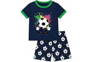 Hoseay Pyjamas kortärmad flickor pojkar mjuk bomull häst fotboll pyjamasset andas t-shirt och shorts tvådelade nattkläder barn sommar loungewear vardag för ålder 2–8