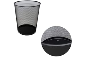 Druline Gettacarte Metallo Pattumiera Ufficio 19 Lt. Ø 29,5 Altezza cm 35 Cm - nero, 1x