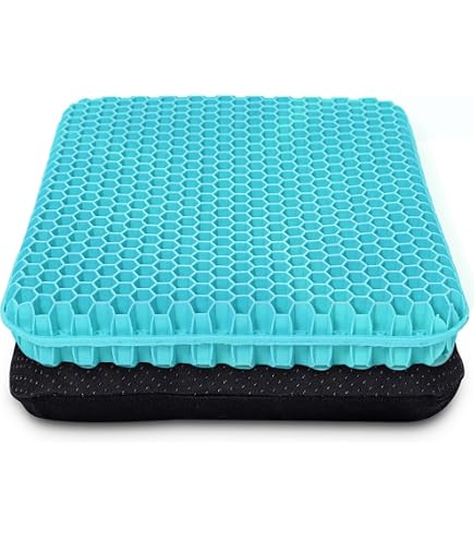 Cuscino In Gel Per Seduta 50x50 Cm – Doppio Spessore, Allevia Pressione Coccige, Per Auto E Ufficio - 5