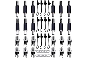 RUNCCI-YUN 12Pcs Montaje En Panel DC Conector 2,5 mm x 5,5 mm, 2,1mm x 5,5 mm DC Power Jack Conector, for DC Conector Macho Y Hembra Enchufe De Montaje En Panel