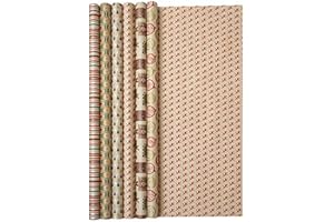 Clairefontaine 223799C - Un rouleau de papier cadeau Kraft brun 60g, 2x0,7m - Motif aléatoire