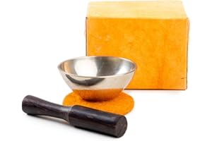 HIMALAYAN BAZAAR Mini Tibetan Singing Bowl Set - Yoga Gift Sound Made of Bronze, Authentic Handcrafted Small Mindfulness Meditation and Healing Perfect Size by (2-Inch) (Mini-BWL-01)