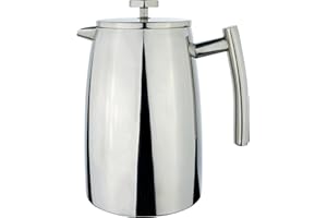 Café Stal Belmont 12 Cup Double Walled Cafetiere Coffee Maker, Mirror Finish, 1.5 Litr,HFD-12