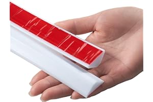 DYHYUH Seuils de douche, barrières de douche, bandes étanches, autocollantes, pour séparer l'eau et la maintenir à l'intérieur du seuil. (85CM,blanc)