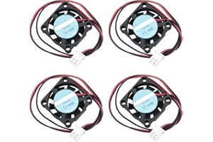 Rowiz Mini 25mm 12V Cooling Fan with 2 Terminal Interface High Speed DC Brushless Fan for DIY PCB/Notebook/Graphics Card/Raspberry Pi/Printer, Pack of 4