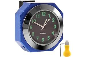 Editbar Motorraduhr, Motorraduhr für Lenker – IPX7 wasserdichte, Digitaluhr Lenkeruhr aus Aluminiumlegierung, Lenkeruhr für Motorrad, E-Bike, Mountainbike, Fahrrad,Quarzuhr Uhr Nachtleuchtend(Blau)