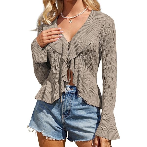 GRACE KARIN Maglione Donna Con Scollo A V E Orlo Irregolare - Elegante E Morbido - Foto 2