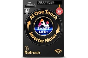 Haier 7 Kg AI One Touch, AI Smart Wash (AI-DBT), PuriSteam, 525mm Super Drum, In-Built Heater,WI-FI, Fully Automatic Front Load Washing Machine, (EFL70-IM12F3BKU1 | Black)