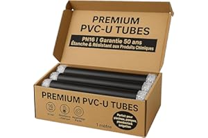 FLUXI-TECH Tube PVC PN16 – Droit, Résistant Produits Chimiques, 60°C, Lot de 4 pièces x 1 mètre (Ø25 mm)