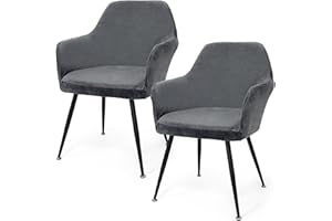 ‎BETYLIFOY Betylifoy Stretch Stuhlbezug Stuhlhusse 2er Set, Elastischer Stuhlbezug Stuhlhussen mit Armlehne Abnehmbare Stuhlbezug Grau Schonbezug für Esszimmer Wohnzimmer Hochzeit, Partys Deko (Grau)