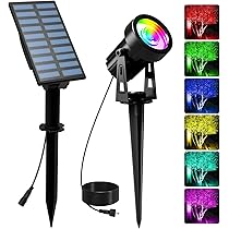 6 Faretti Solari Da Esterno Con Telecomando - RGB E Bianco Regolabile 2700K-6500K - IP67 Impermeabili Con Pannello Regolabile - Luci Da Giardino E Vialetto - 3