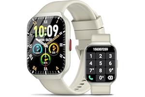 HOIFA Smartwatch Uomo Donna, 1.96" HD Orologio Smartwatch con Effettua/Risposta Chiamate, 113+ Sportive Smart Watch con 24H Cardiofrequenzimetro/SpO2/Sonno/Contapassi, IP68 Orologio Fitness (Bianco)