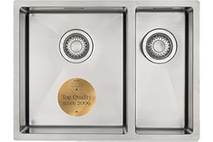 Kitchen Sink Mizzo Linea 34-18x40cm | 1.2mm Stainless Steel 1.5 Bowl with Satin Finish | Rounded Corners Basin (Radius 10mm) | 60cm Cabinet | Undermount Flushmount or Topmount Installation