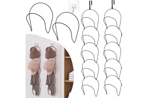 95Street Zestaw 12 szt. wieszak na kapelusze wieszak organizer szafa wisząca czapka bejsbolówka ekspozycja stojak do przechowywania szalików torebek ręczników ubrania wiązania nad drzwiami montowany na ścianie w wiszącym haczyku czarny