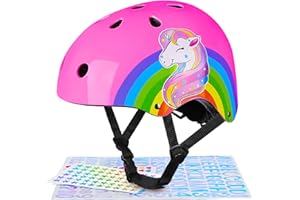 MHJY Casco Bici Bambino 3 4 5 6 7 8 Anni, Casco Bicicletta Bambina Protezioni Della Testa per Skateboard Skate Moto Pattini Regolabile Traspirante Per ragazze e raga