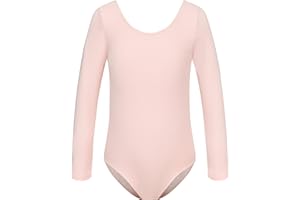 HIPPOSEUS Maillot de Ballet Danza para Niña Mangas Larga Ballet Body Leotardos Danza Clásico Gimnasia Ritmica, AM0019