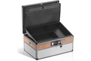 Glosen Boîte à Pharmacie avec clé, Boite Medicaments à clé, Armoire de Premiers Secours, Coffre de Rangement à clé Verrouillable 【XL】 15.9 * 9.3 * 8.9 IN