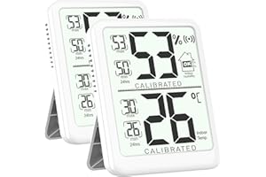 Antonki 2 Pack Termometro digitale, piccolo igrometro, termometro per interni, misuratore di umidità della temperatura, misuratore di umidità con sensore monitor di registrazione max/min, per casa