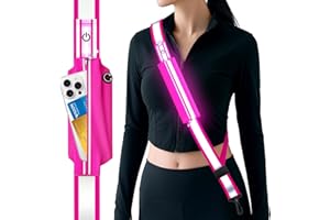 Samlior Cintura Riflettente a LED con Tasca per Cellulare Impermeabile, Bande Catarifrangenti Running, Ricaricabile Cintura di Sicurezza a LED Camminare di Notte