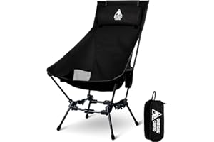 ‎ONETIGRIS OneTigris DRAGONHIDE Campingstuhl Hochlehner faltbar 125 kg, Klappstuhl Camping leicht, Angelstuhl klappbar mit 2 Seitentaschen, Faltstuhl Ultraleicht für Outdoor, Wandern