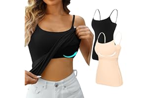 Gyaimxfu 2 Pezzi Canotte con Reggiseno Incorporato Canottiera Donna con Reggiseno Elastico Traspirante e Sciolta Maglietta Canottiera Imbottita Regolabile per Jogging Yoga Fitness