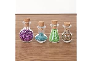 FESTICY Set Elisir Magico per Elfi I 4 Bottigliette in Vetro con Polvere Magica e Glitter I Accessori Casa degli Elfi e Miniature I Decorazioni Natalizie I Regalo Incantato