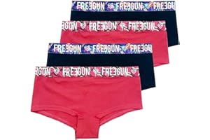 FREEGUN Lot de 4 Boxers Fille en Coton