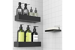 ‎DIWOKER Diwoker Duschablage Ohne Bohren - Duschregal Badezimmer Organizer Shampoo Halterung für Dusche (Schwarz - 3 Rechtecke)
