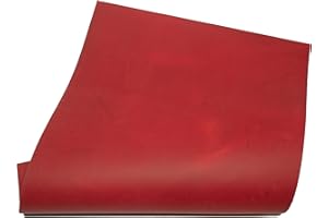 HAPPER STUDIO Cuir de vachette - 1,6 mm d'épaisseur - Pull-Up Crazy Horse - Feuilles en cuir véritable pour travaux manuels (A5 (148 x 210 mm), rouge, 1)