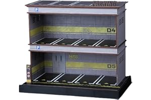 AMAGOGO Vitrina acrílica para Garaje iluminación para 1/64 Mini Modelos de Coches coleccionistas Regalos decoración de Armario , Pared de Cemento de Doble Capa