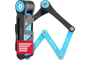 SEATYLOCK FoldyLock Compact Folding Bike Lock - Award Winning Patented High Security Cut Proof Bicycle Lock - Heavy Duty Anti Theft Smart Secure Guard with Key and Case for Bikes or Scooters - 85 cm