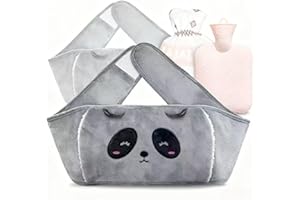 MARUKO Wärmflasche mit Bezug, Weihnachten,Panda Wärmflasche Gürtel,aus Gummi mit weichem Taillenbezug, 3 in 1 kautschuk mit Fleecebezug, ideal für Schmerzlinderung,Arthritis,Sportverletzungen,Geschenk