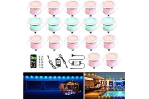 SUBOSI Lot de 20 Wifi RGB Spot Led Eclairage extérieur Spot Led Extérieur Encastrable Compatible avec Google Home Assistant/Alexa, téléphone intelligent Ø45mm IP67 Kit complet Spot terrasse exterieur