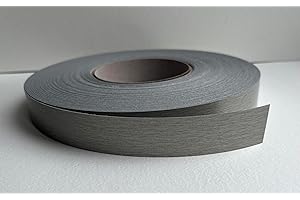 MELAMINE EDGING 22MM WIDE Vale Veneers Pre Glued Iron on Melamine Brushed Aluminium Edging Tape 22mm wide x 5 metres