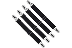 LIHAO 4 x Bettlakenspanner Bettlakenclips Verstellbar Bügelbezugsspanner Bügeltischspanner Schwarz (MEHRWEG)