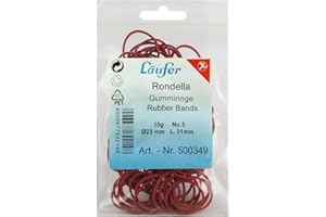 Läufer 69214 Rondella gumowe pierścienie nr 3, średnica 20 mm, worek 10 g, czerwony, wyjątkowo trwały