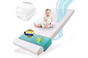 Alcube® Matelas Bebe 60x120 sans Drap-Housse pour Lit Bebe | Épaisseur 10 cm | Hypoallergénique | Hygiène Respirant, Matelas Bébé 120x60 pour Lit Parapluie avec Housse Lavable - Blanc